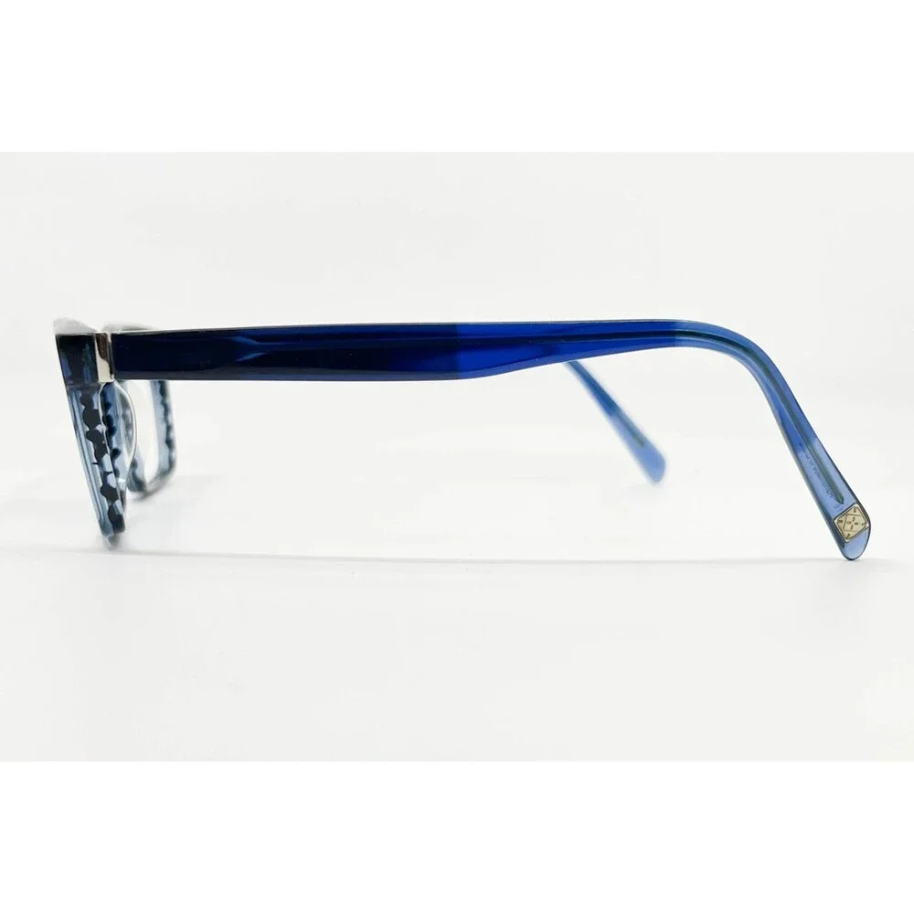 A+C Eyeglasses Mens Blue Rectangle Full Rim Frames 52-16-140